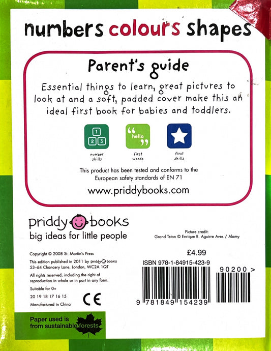 Numbers, Colours and Shapes (Padded Book)