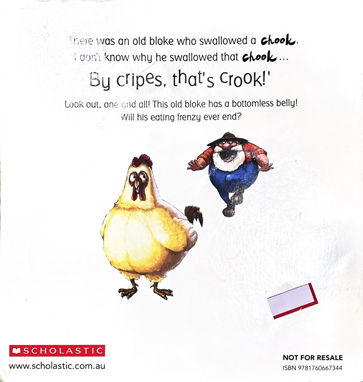 There was an old Bloke who swallowed a chook